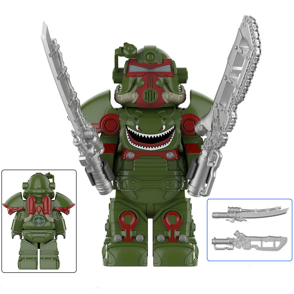 T-51 Power Armor (Hot Rod Shark) Custom Fallout Minifigure Minifigure Bricks monstertoys