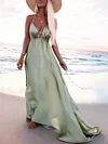 Halter-neck Backless Waisted Maxi Dress