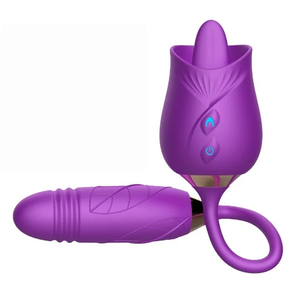The Rose Toy with Bullet Vibrator - purple rose toy