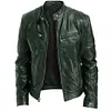 Men's Leather Biker Jacket Cafe Racer Jacket by Inlyline