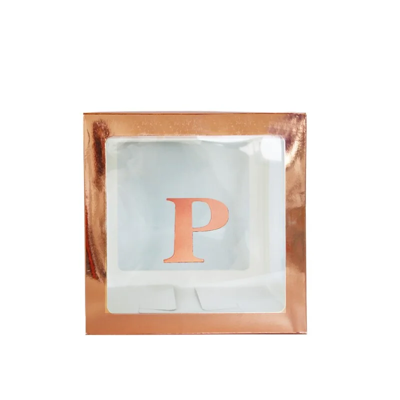 Rose Gold Transparent Letter A-Z Box Custom Baby Name Balloon Baby Shower Box Girl First 1st Birthday Party Decor Kids Babyshowe
