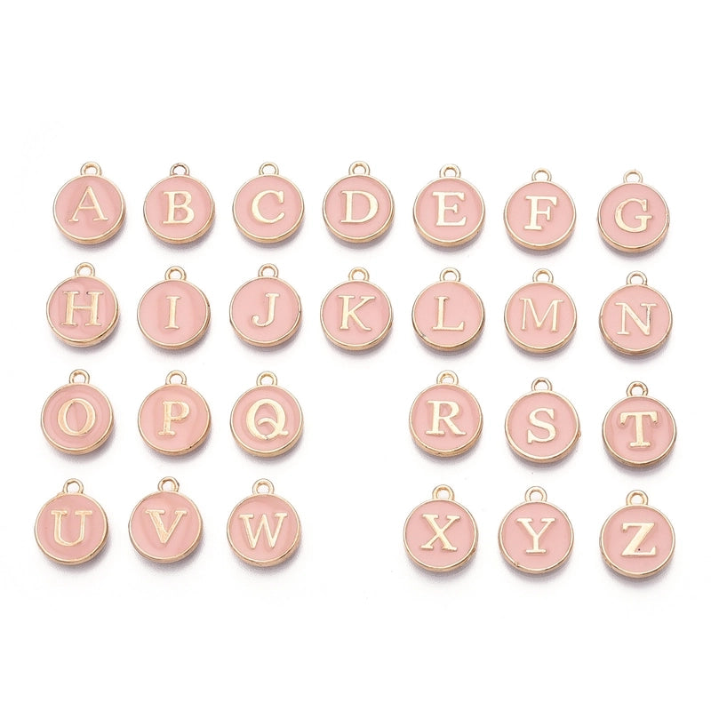 1 Set 12 * 14mm Hole 1~1.9mm Alloy Letter Pendant Jewelry Accessories