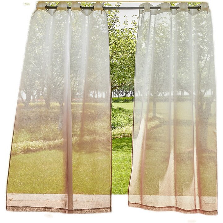 Outdoor Taupe Sheer Gradient Airy Semi-shading Waterproof Curtains For Patio 1Pcs-ChouChouHome