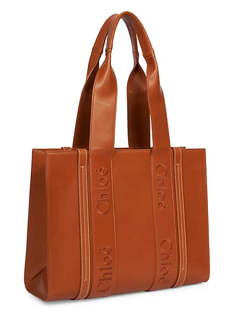 Chlo&eacute; Medium Woody Leather Tote