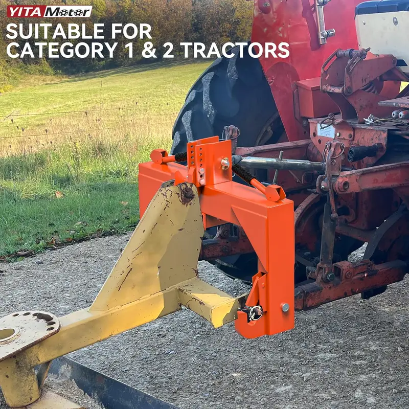 Product Introduction of YITAMOTOR 3 Point Quick Hitch Attachment for Category 1 Tractors. 3000LBS Heavy Duty 3 Pt Tractor Hitch with 2" Receiver. Adjustable 5 Level Bolt for Farm & Ranch Equipment 13