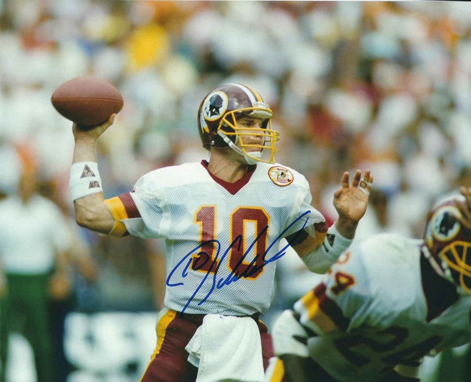 Autographed JAY SCHROEDER Washington Redskins 8x10 Photo Poster painting w/COA