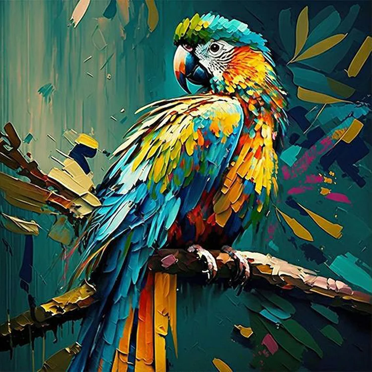 Macaw On The Branch 30*30CM (Canvas) Full Round Drill Diamond Painting gbfke