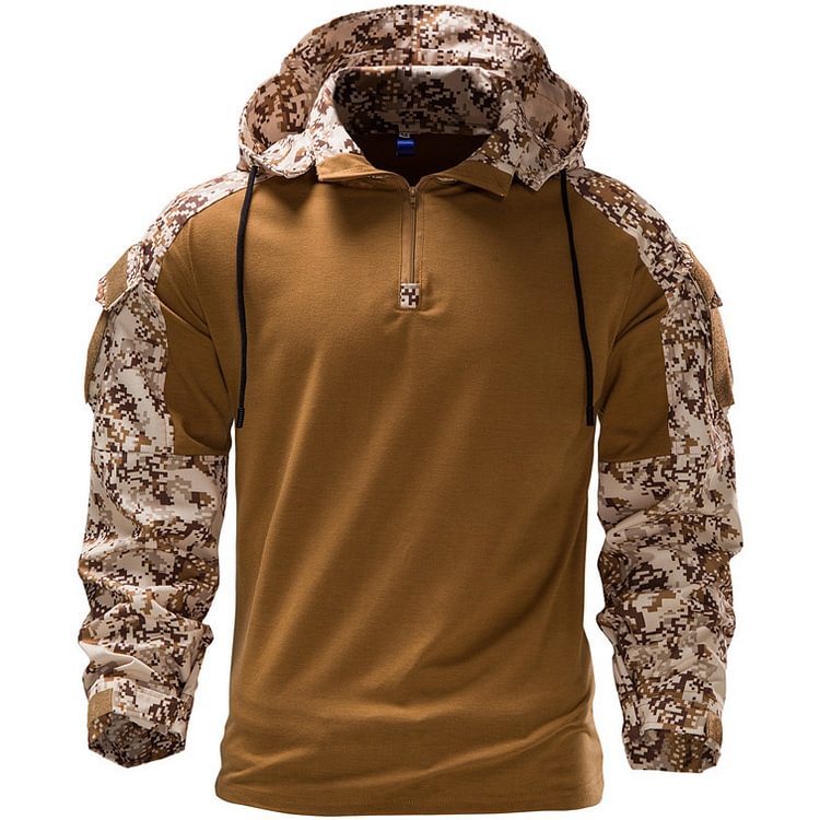 Men's Outdoor Camouflage Detachable Hooded Long Sleeve Combat Uniform