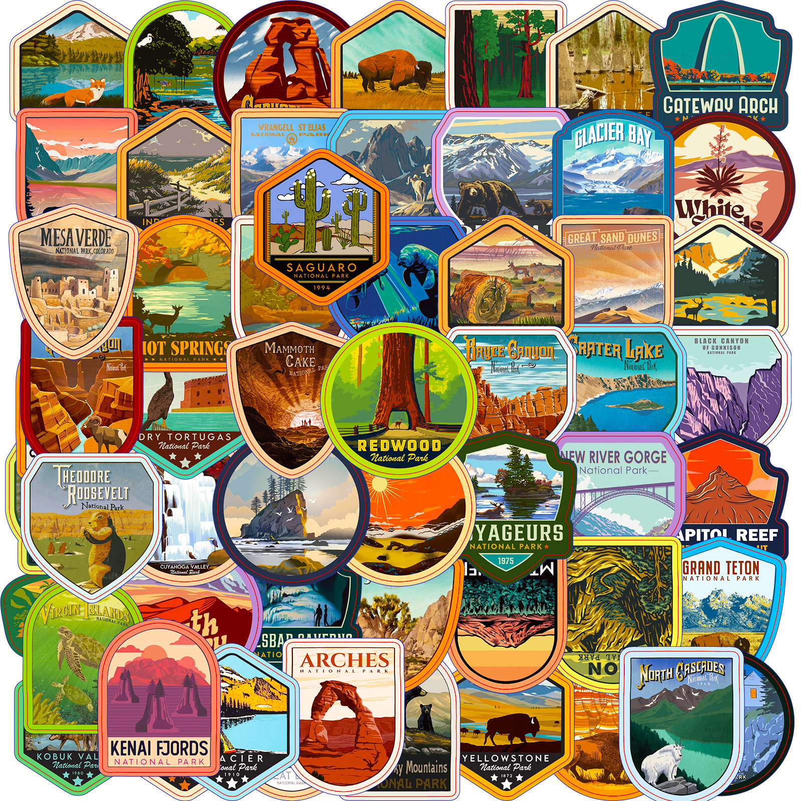 Explore America’s Wonders: 63 Ultimate US National Park Stickers for Outdoor Enthusiasts