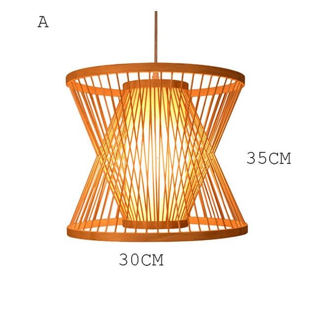 Chinese Retro Wood E27 Pendant Lights Lighting Loft Home Interior Decoration Bamboo Wooden Pendant Lamp Luminaire Hanging Lamp