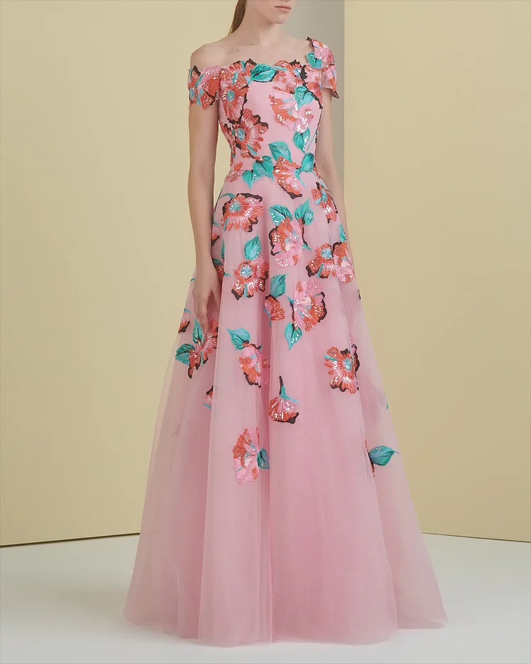 Women's Mesh Embroidered Sequin Dress