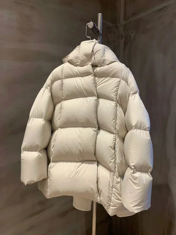 Toloer Advanced Sense Plus 90 White Duck Down Down Jacket Female 2024 Autumn And Winter New Short Hoodie Station Loose Coat Tide-Outfit Ideas