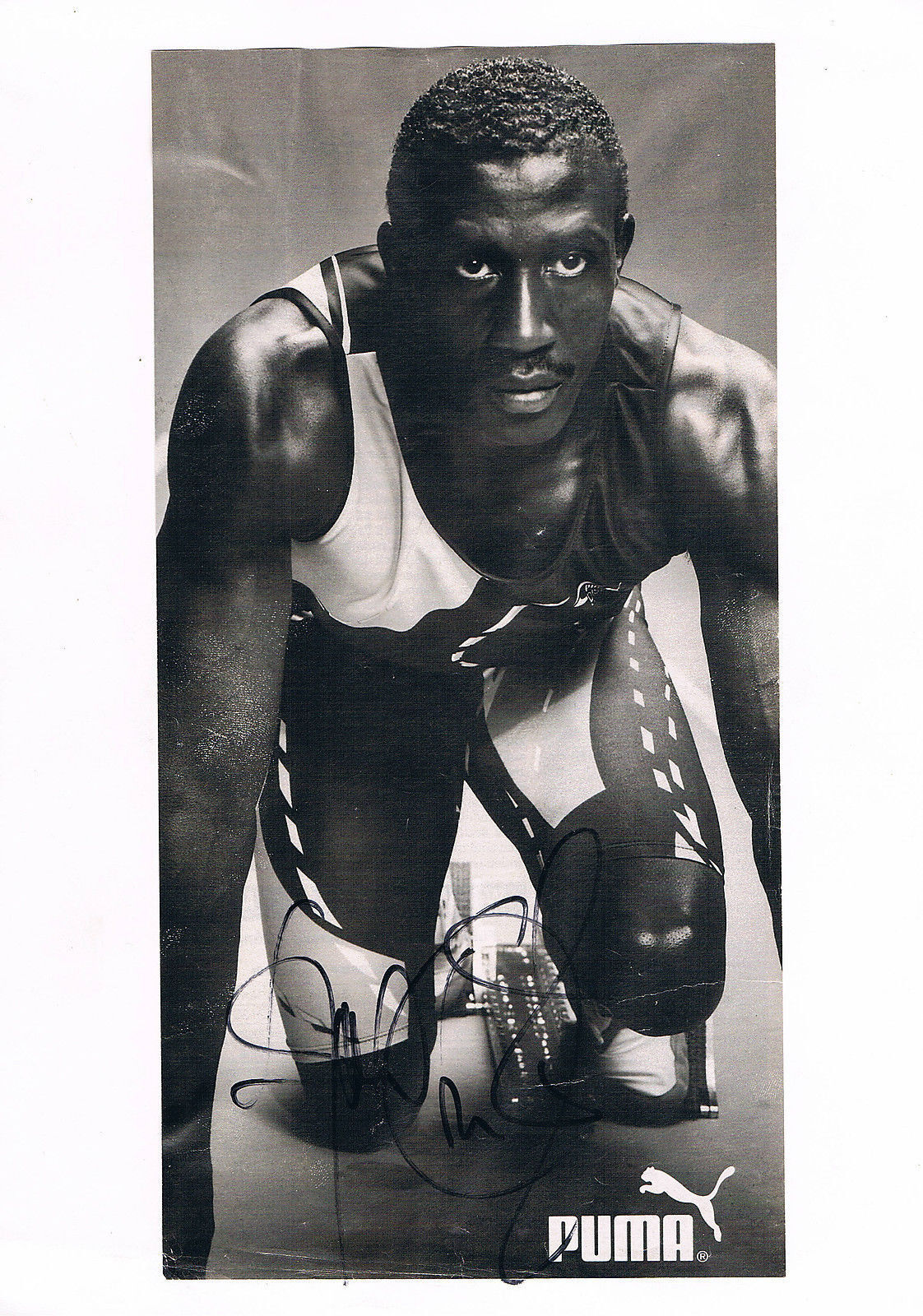 Linford Christie 1960- genuine autograph 5.5x10.5