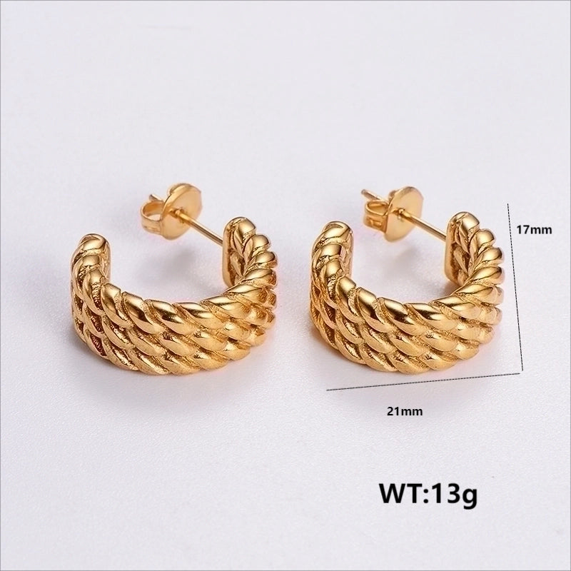 1 Pair Vintage Style Solid Color Bow Knot Plating 304 Stainless Steel 18K Gold Plated Ear Studs2