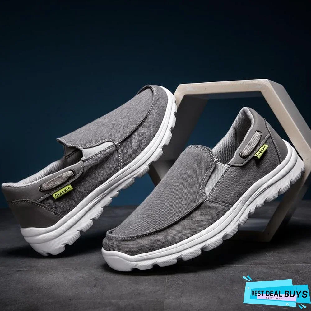 Men Canvas Casual Breathable Footwear Plus Size Flat Shoes