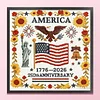 250th Anniversary US Independence-Partial 11CT Stamped Cross Stitch 36*36cm tapestrymarket