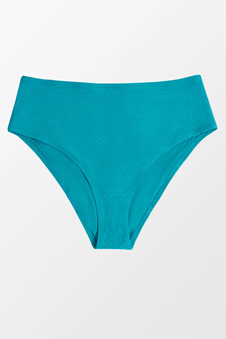 Ainhoa Teal High Waisted Plus Size Bikini Bottom