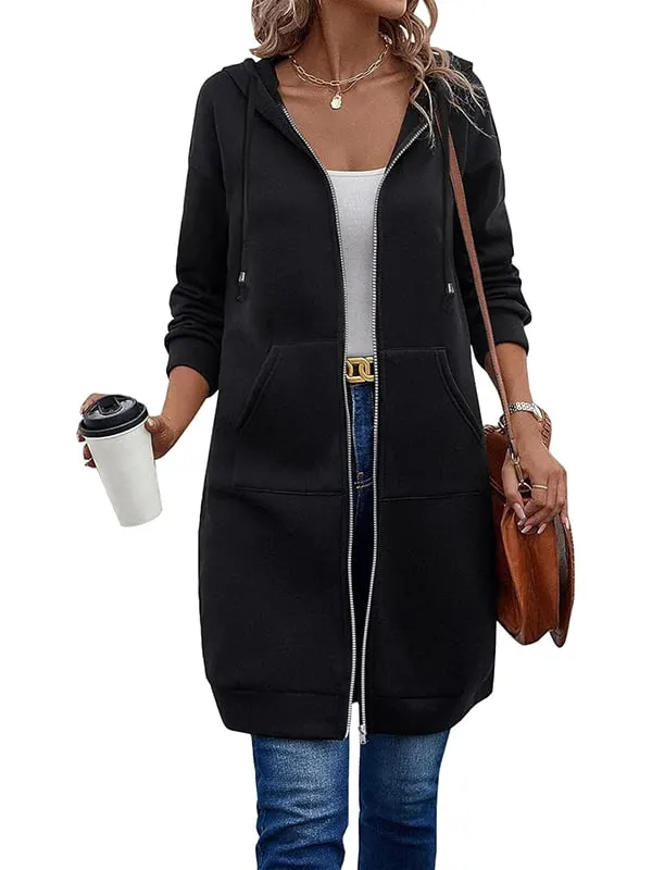Women Casual Zip up Fleece Hoodies
