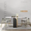 Light Luxury Folding Dining Table And Chair Set Small Apartment Modern Multifunctional Kitchen Rock Board Table Mesa Furniture