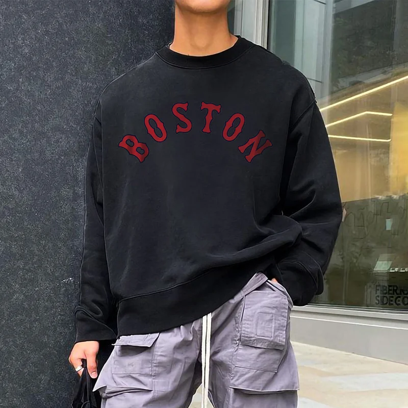 Alphabet Printed Boston Sweatshirt