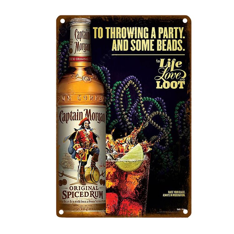 Captain Morgan Beer - Vintage Tin Signs/Wooden Signs - 7.9x11.8in & 11.8x15.7in
