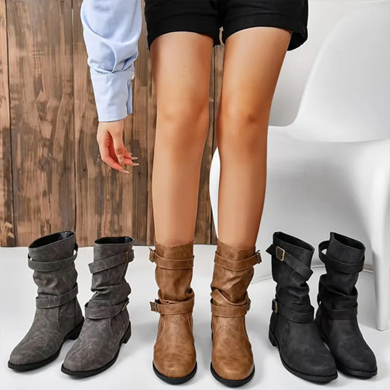 π’Low Heel Boots with Buckle for Womenπ’ - Walk in Comfort and Style.