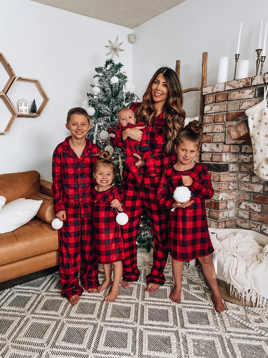 Red Plaid Christmas Matching Family Pajamas