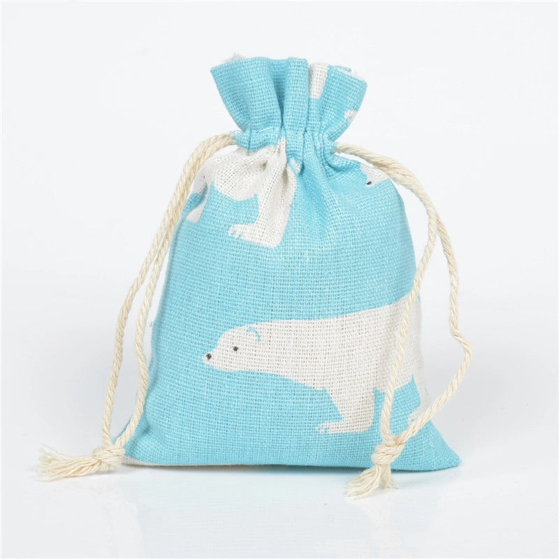 Printed Cotton Bag Cotton And Linen Drawstring Cloth Bag Mosquito Repellent Packaging Bag Jewelry Gift Storage Pastoral Style Small Bag