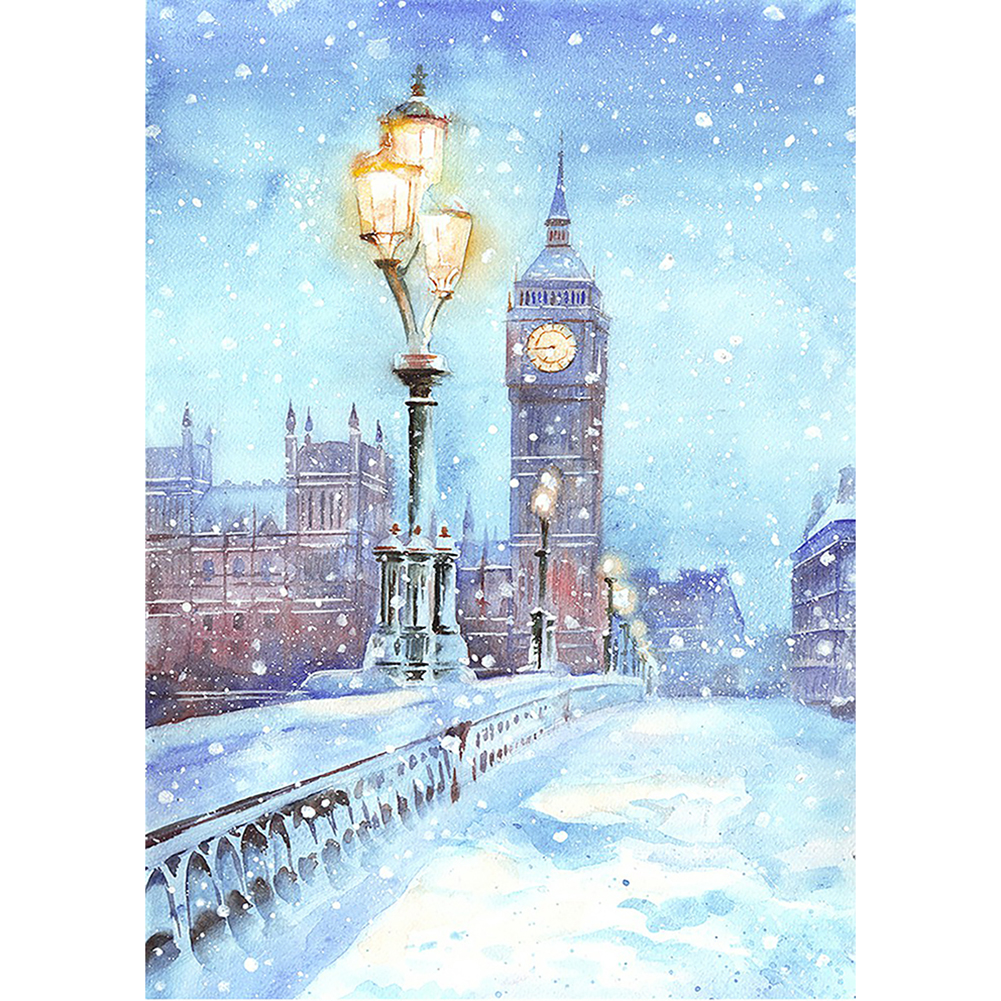 

Big Ben In Sonw - Round Drill Diamond Painting - 30*40CM, 501 Original