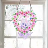 DIY Special Shaped Diamond Painting Wall Decor Wreath Kit(Rose White Cat)