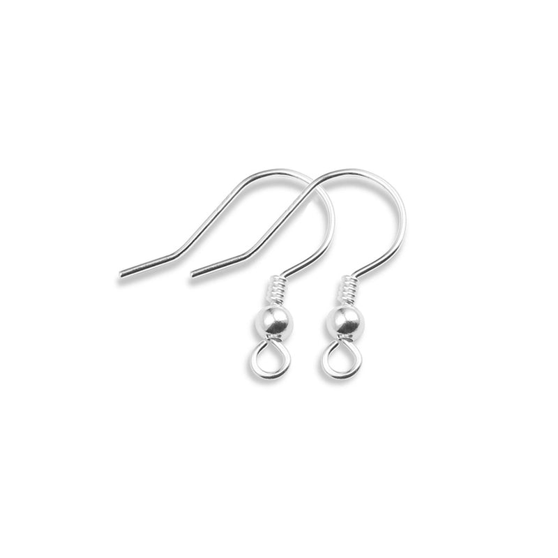 1 Piece 925 Sterling Silver Solid Color Hook Earring Findings Ear Hook