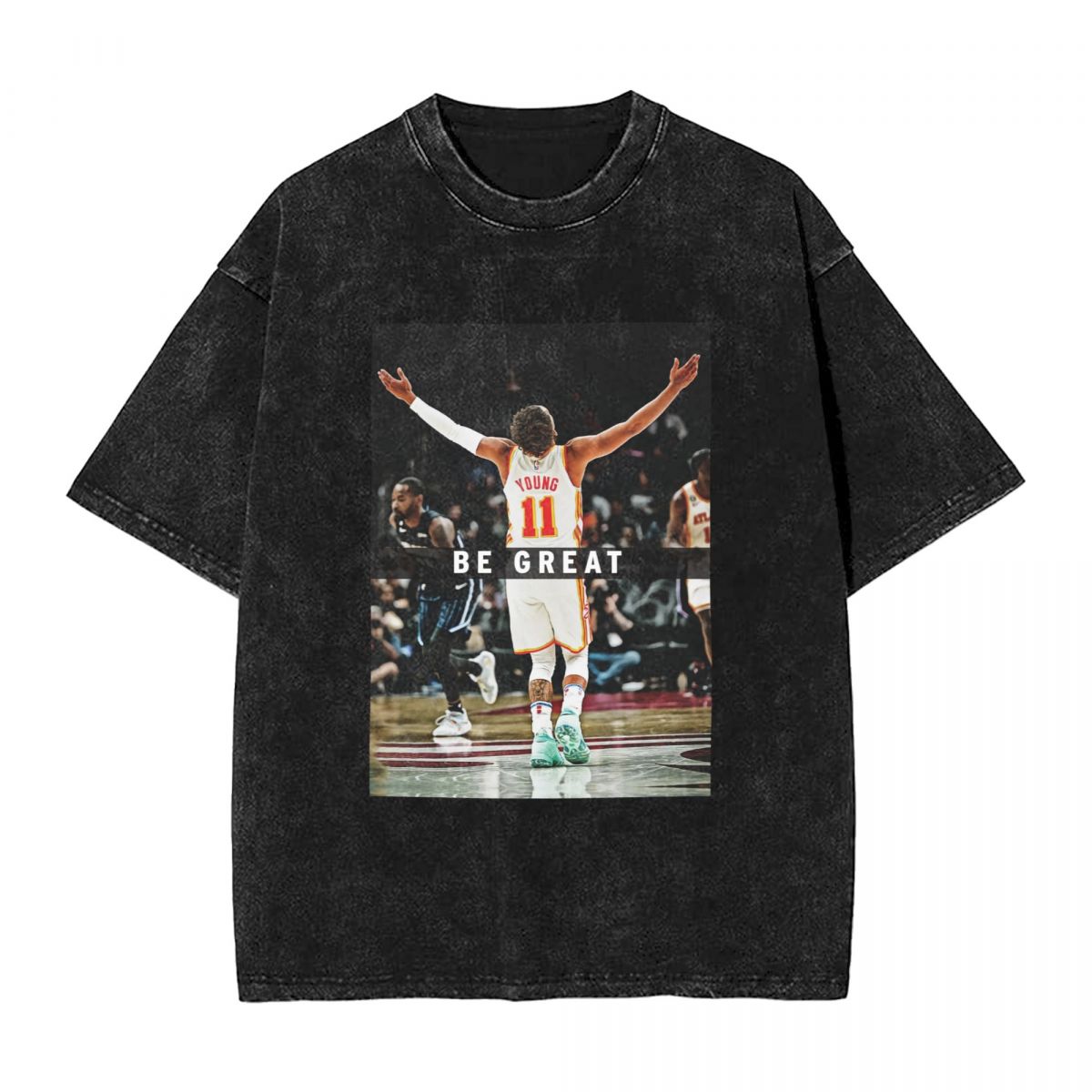 Atlanta Hawks Trae Young 2022 Greatness Motivational Printed Vintage Men's Oversized T-Shirt