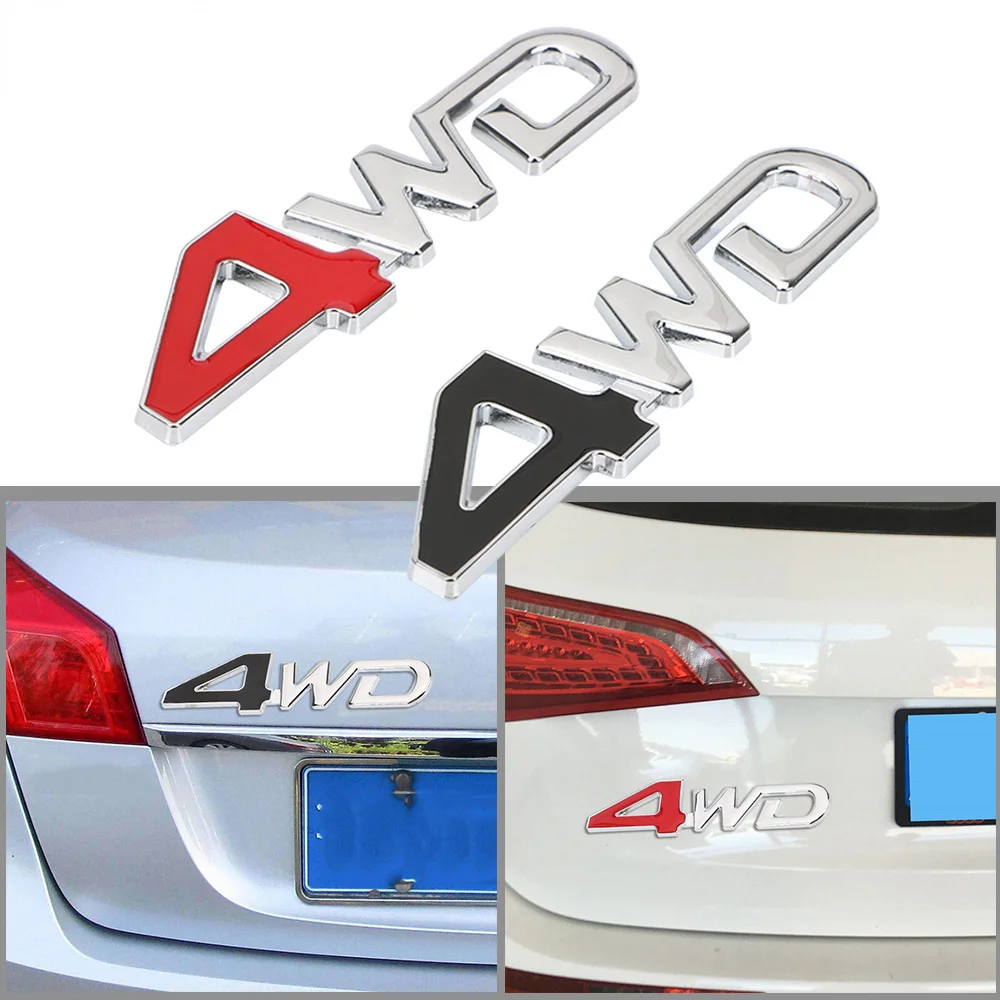 3D 4WD Emblem For Car Tail Rear Four Wheel Drive Truck Metal Badge Decal Sticker w/Adhesive