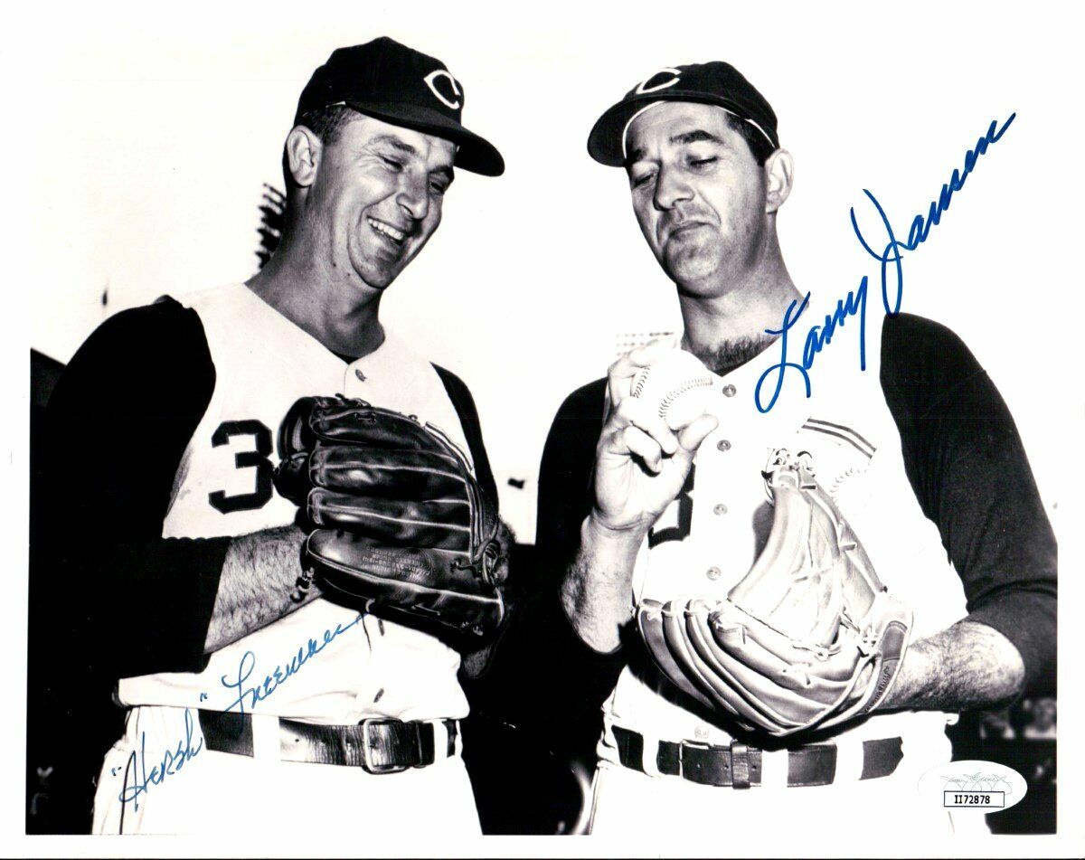 Larry Jansen Hersh man Dual Signed Autographed 8X10 Photo Poster painting Reds JSA II72878