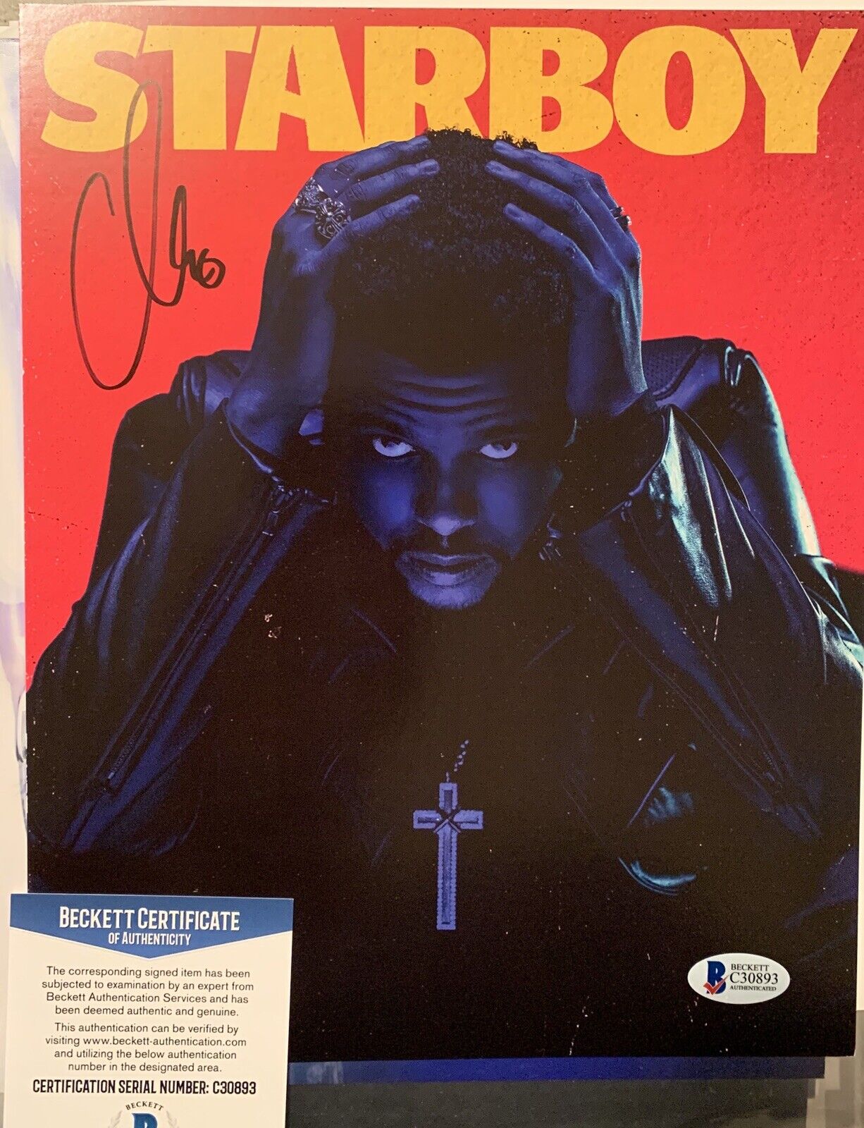 the weeknd signed 8x10 Photo Poster painting Pic Auto Stock Paper Beckett Coa