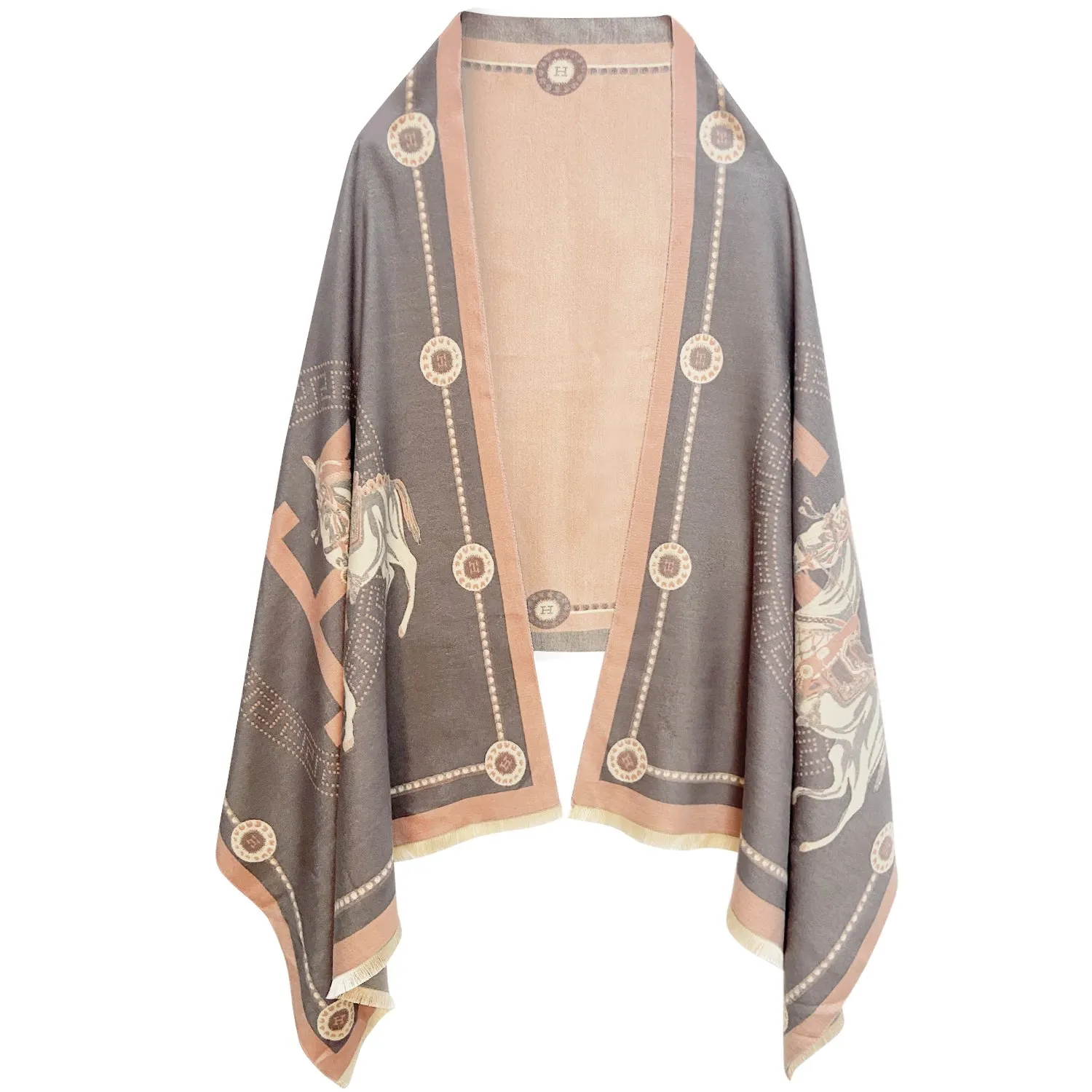 EXTREE Women Scarf Pashmina Silky Shawl Wrap for Evening Dressing Blanket Open Front Poncho Cape
