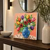 Framed Blue Vase -  DIY Button Art Painting Kit for Creativity DIY Pearl Dot Crafts for Gift Home Wall Decor 30*30CM