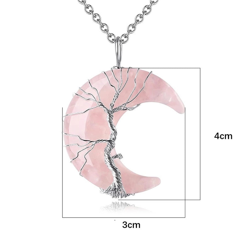 Casual Minimalist Moon Natural Stone Opal Plating Women’s Pendant Necklace Necklace Pendant