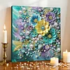 DIY Pearl Painting Blue Flowers for Home Wall Decor with Frame(30x30cm)