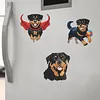 4PCS 2D/Flat Acrylic DIY Diamond Art Fridge Magnet Kit Rottweiler Design DIY Art Fridge Magnet Refrigerator Sticker Magnetic Diamond Art Decor Refrigerator Mailbox Home Decoration DIY Crafts