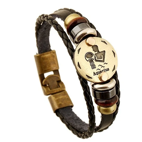 unisex zodiac sign handmade vintage bracelet