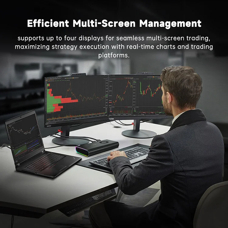 High-Performance External eGPU for Stock Traders - Optimize Your Multi-Screen Trading Setup - with Radeon RX 7600M XT