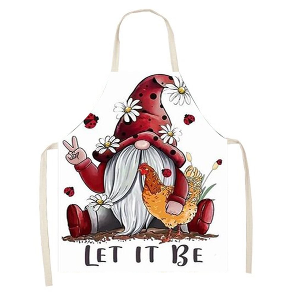 Linen Print Apron - Gnome Goblin - 68x55cm
