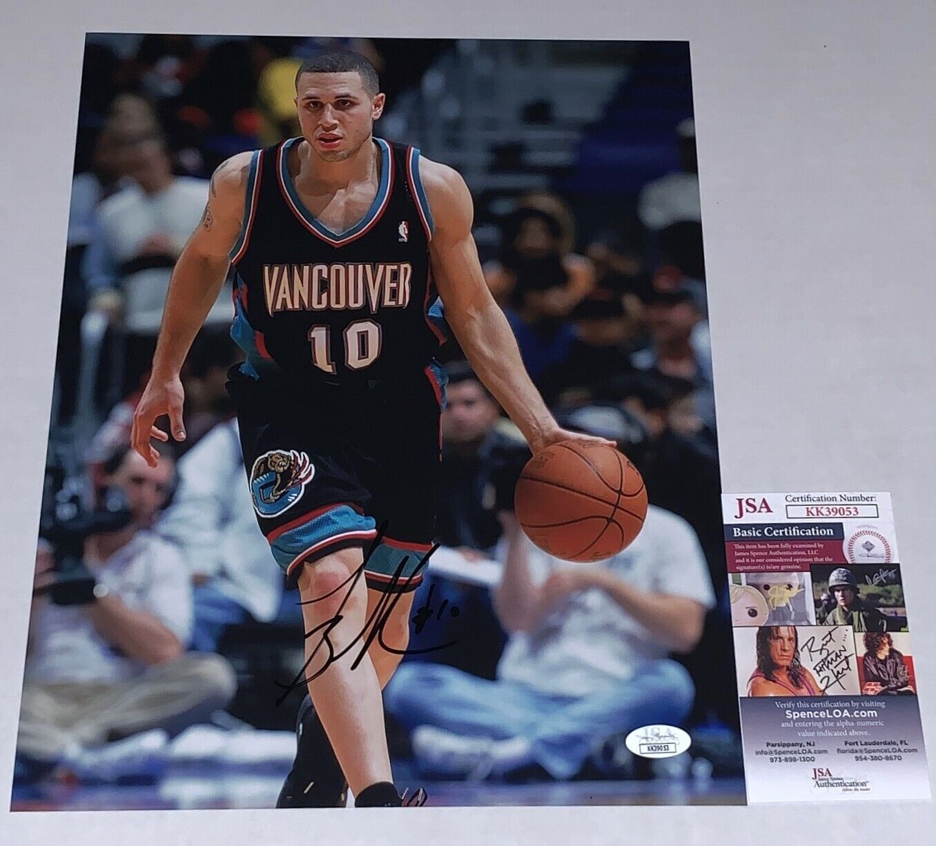 Mike Bibby signed Vancouver Grizzlies 11x14 Photo Poster painting autographed JSA