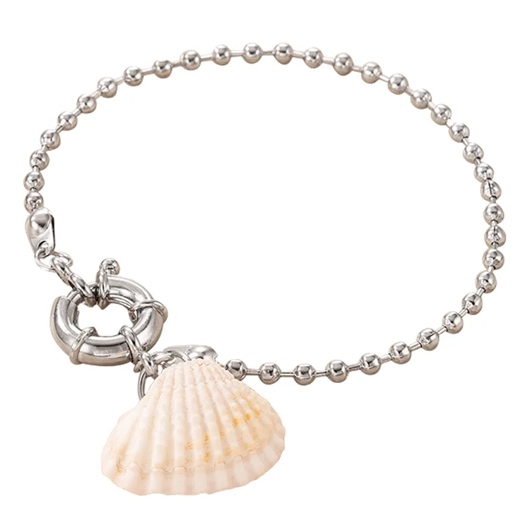 Simple Shell Pendant Bracelet Beach Women Chain Buckle Bracelet Ornaments-Annaletters