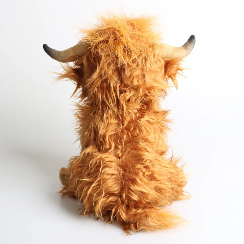 Spot Highland Cow Simulation Scottish Highland Cow Plush Doll Long Hair Cow Net Red Toy