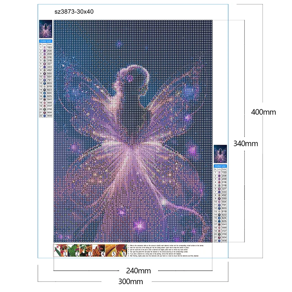 Diamond Painting - Full Round Drill - Butterfly Fairy(30*40cm)