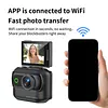 Compact Panoramic Action Camera Anti-Shake WiFi Mini Sports Camera 2.0in Flip Screen with Magnetic Neck Strap for First-person View Shooting