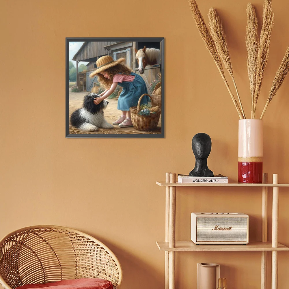 Full Round Diamond Painting 30*30cm - Farm Girl