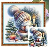 Christmas Gnome Candles-11CT Stamped Cross Stitch 40*40cm/15.75*15.75in